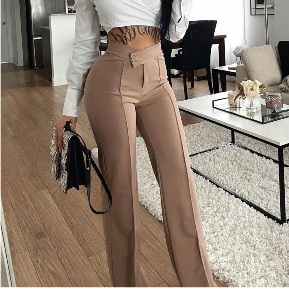 Women’s Wide Leg Tan Work Pants